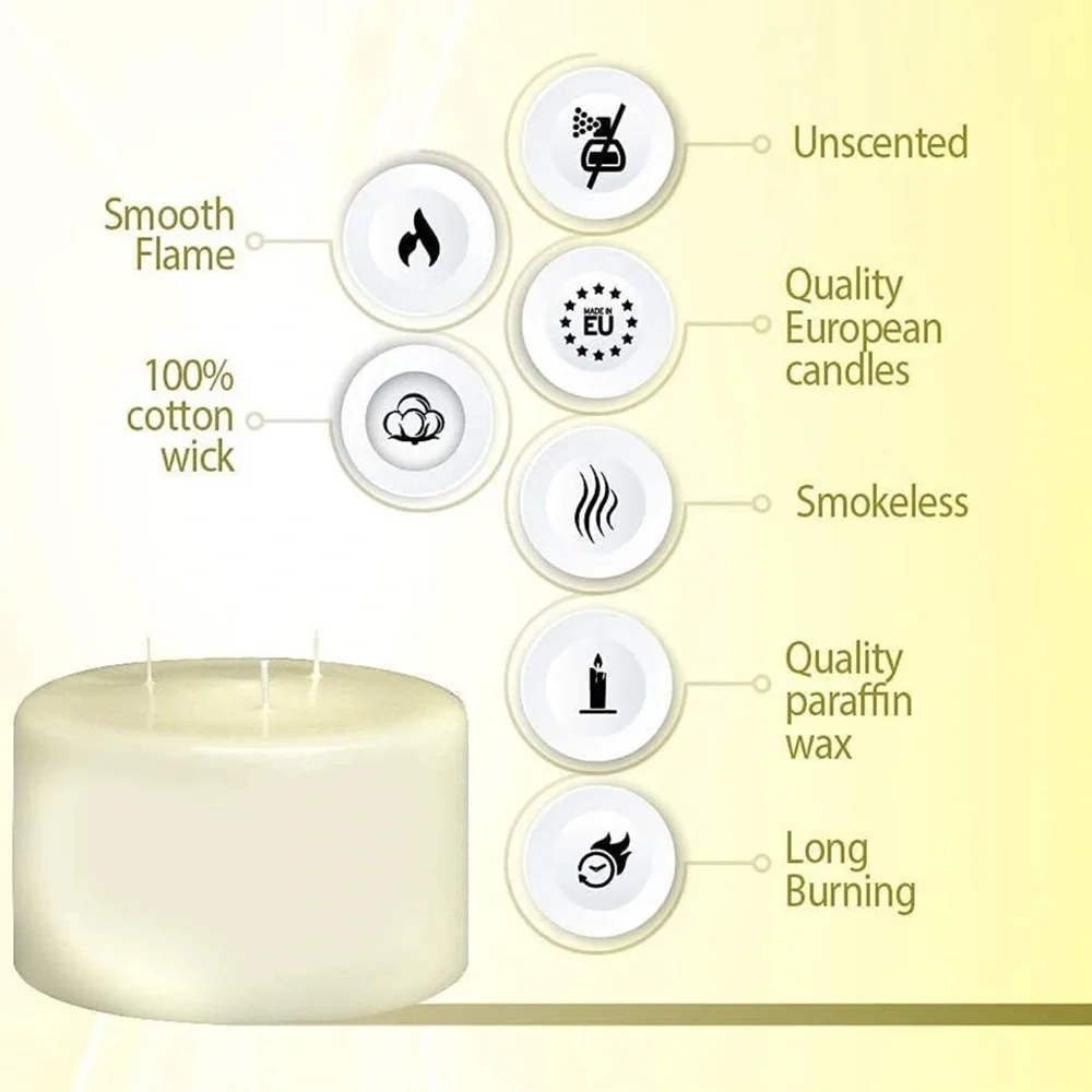 NEW LARGE Cream Bolsius Candle /smokeless / slow burn / non- scented